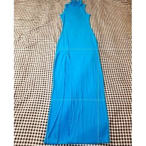 Mock Neck Backless Maxi Dress